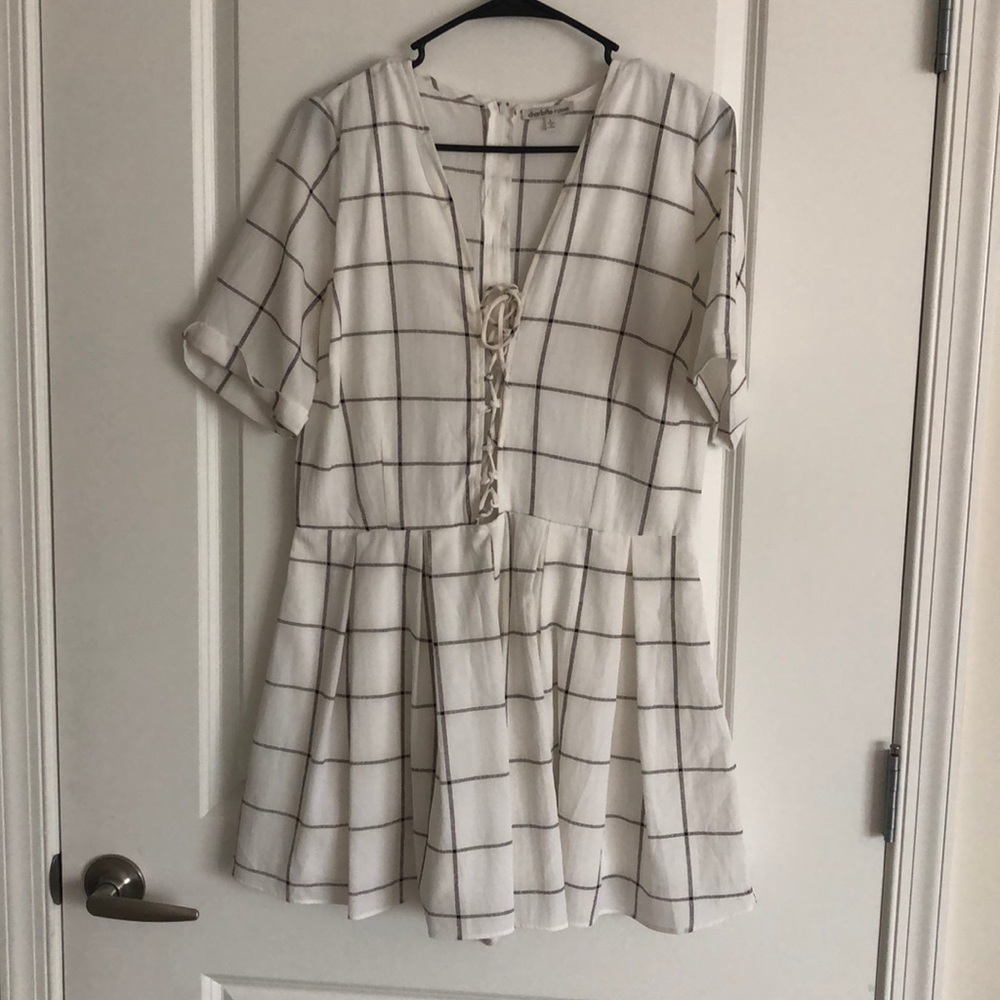Charlotte Russe Grid Print Romper
